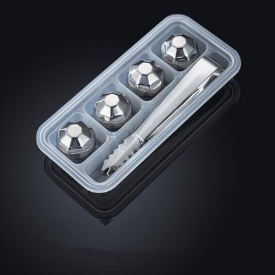 Reusable Metals Ice Cubes Chilling Stainless Steel Whiskey Stones (4 pcs)