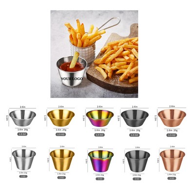 Stainless Steel Sauce Cup Dipping Saucer 1.5 Oz/2.5 Oz/3.5 oz