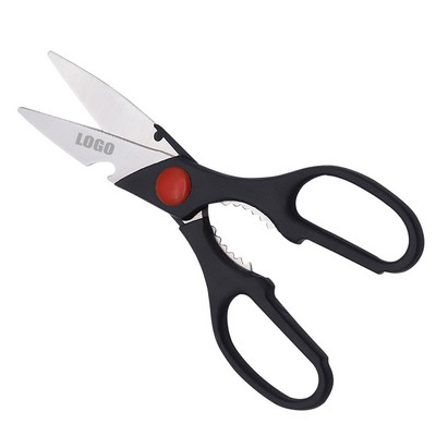 Black Handle Scissors With Bottle Opener