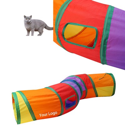 Foldable S-Shaped Rainbow Pet Tunnel
