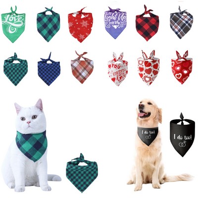 Custom Polyester Pet Triangle Bandanas Cat Dog Scarves