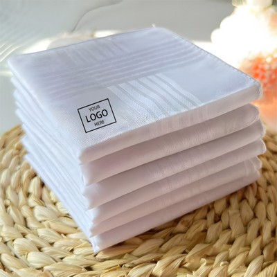 Men's Cotton White Handkerchief