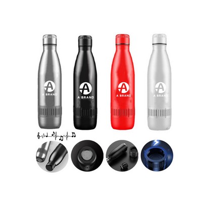 17 oz Rechargeable Wireless Smart Water Bottle with Speaker