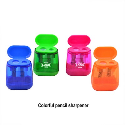 Colored Pencil Sharpener Manual Double Hole School Essentials