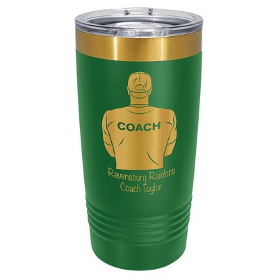 PC 20 oz. Green/Bright Gold ION-Plated Ringneck Tumbler