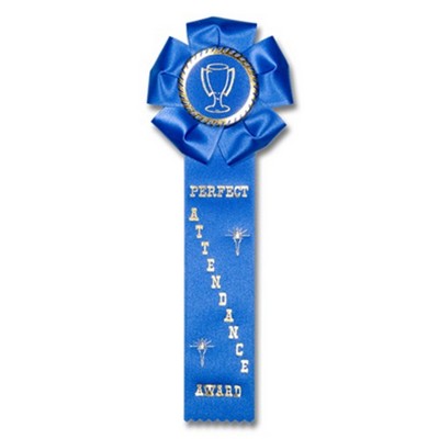 11½" "Perfect Attendance" Stock Rosette w/Trophy Cup Medallion