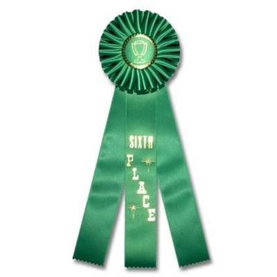 16" Stock Rosettes/Trophy Cup On Medallion - 6TH PLACE