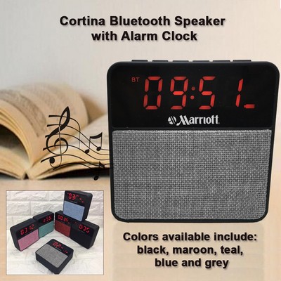 Cortina Bluetooth Speaker with an Alarm Clock with Amazing Sound - Grey No Extra Tariff