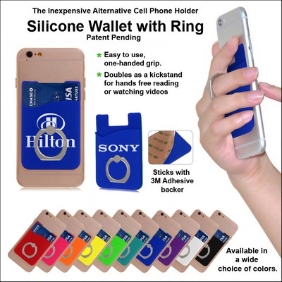 Blue Silicone Wallet w/Ring No Extra Tariff