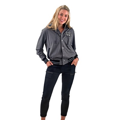 Hooded Varsity Jacket Snap Front