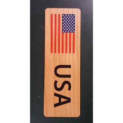 2" x 5.75" - USA Flag Hardwood Bookmarks