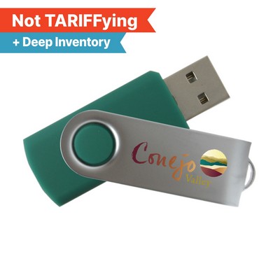 iClick® Silver Swivel USB Flash Drive 16GB