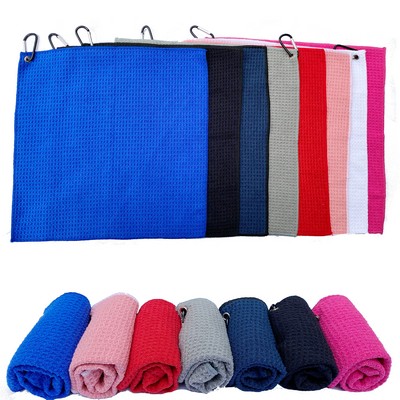 12" Sqaure Waffle Golf Towel