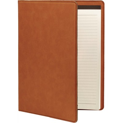 9 1/2" x 12" Rawhide Leatherette Portfolio with Notepad