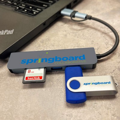 Type-A and Type-C 5 in 1 USB Hub and Card Reader