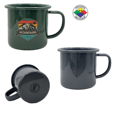 12 Oz. Stinson Speckled Gray Enameled Steel Cup - Precision Spot Color