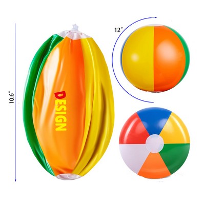 12" Inflatable Swimming Pool Toys Rainbow Beach Ball