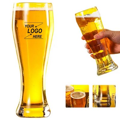 18 oz Curved Glass Pilsner Beer Glasses