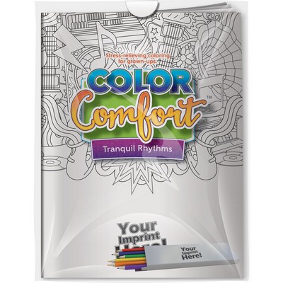 Combo Pack - CC112 Color Comfort & 6-Pack of Colored Pencils (Imprinted) in a Poly Bag