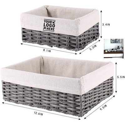Organizing Shelf Baskets Woven Decorative Home Storage Bins
