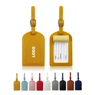 Flip Open PU Leather Luggage Tag