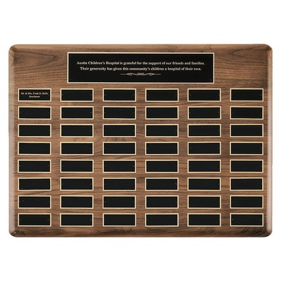 American Walnut 60 Plate Perpetual Plaque w/Brass Plates