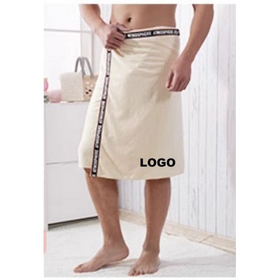 Button-Type Cotton Wearable Bath Towels For Men