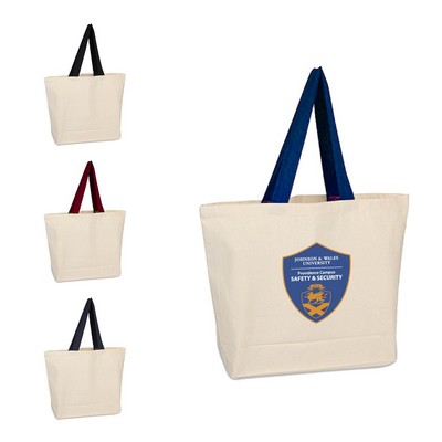 Beach Bag With Colored Handles