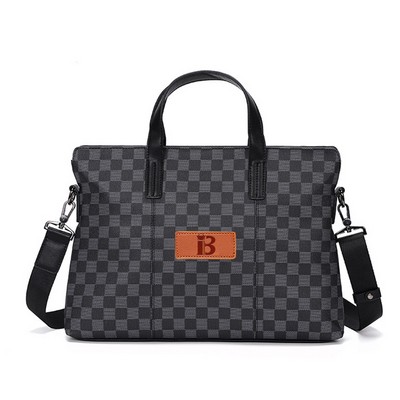 Men PU Leather Laptop Briefcase Tote Bag