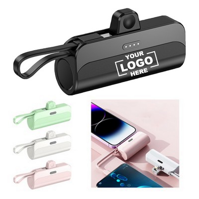 2 in 1 Pocket Keychain Emergency Powerbank Built in Cable