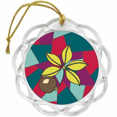 Flat Sun Catcher Ornament 3.25" - Clear