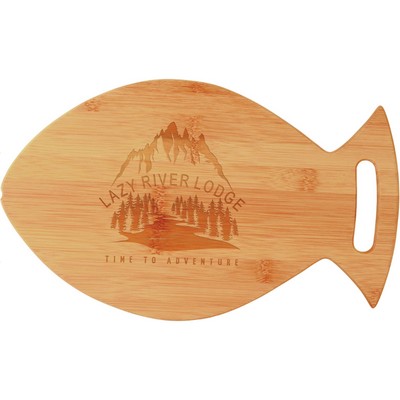 14" x 8.5" Bamboo Fish Shaped Cutting Board