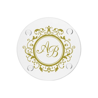 Union Printed - 4 inch Round Glass Coaster with 1-Color Logo