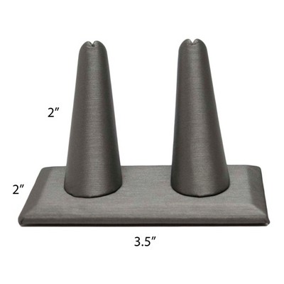 2 Finger Steel Gray Ring Stand Holder Jewelry Display