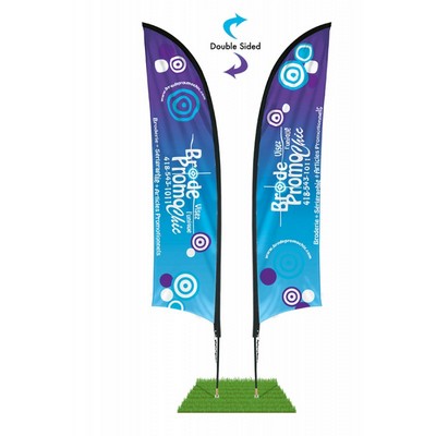 7' Shark Fin Wind Flag Kit - Double Sided