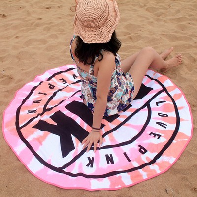 63 x 63 inch Custom Shape Towel Round Shape Soft Microfiber Beach Towels - Two Side Printing