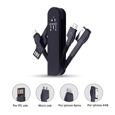 Swiss Army Knife Style 3 In 1 Foldable USB Charging Cable