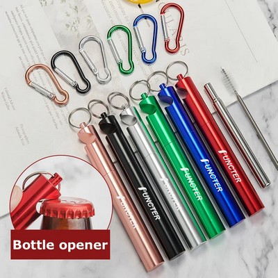 3 in 1 Travel Straw Reusable Collapsible Straws Set