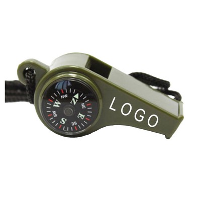 Outdoor 3-In-1 Compass Thermometer Whistle