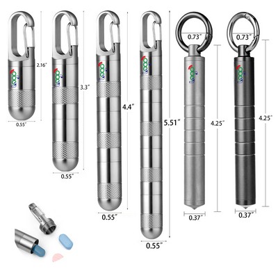Small Titanium Pill Case Keychain