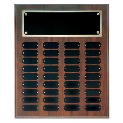 Cherry Finish Completed Perpetual Plaque with 36 Plates