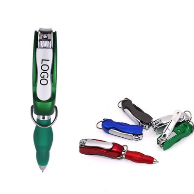 2 In 1 Custom Stainless Steel Nail Clipper Ballpoint Pen