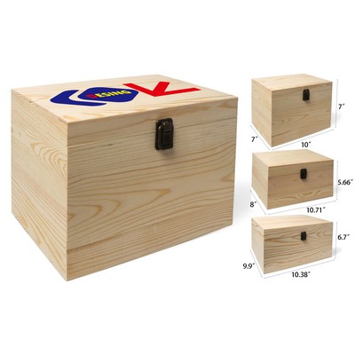 Wooden Box with Lid Front Clasp