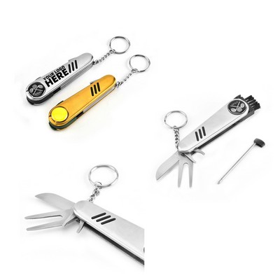 The Classic Mul-Function Golf Knife - Stainless Steel Keychain