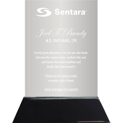 5" x 7" Clear Acrylic in Piano Finish Ebony Base