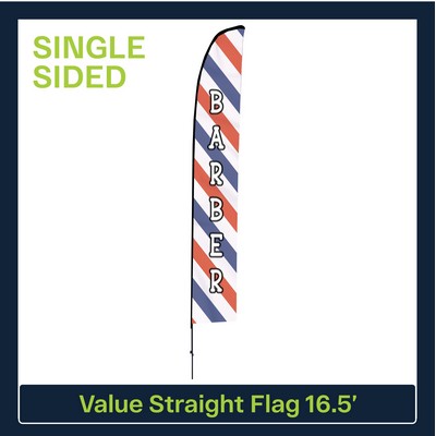 Value 16.5' Straight Flag - Single Sided Graphic Only