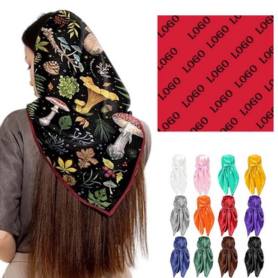 Women's Silk Feeling Square Silk Scarf