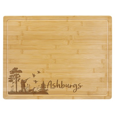 Bamboo Cutting Board with Drip Ring, 19 3/4" x 15"