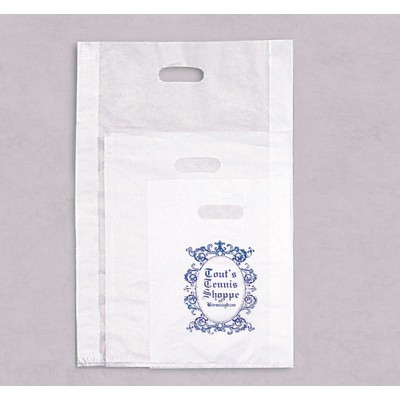 12" Frosted Merchandise Bag w/Die-Cut Handle