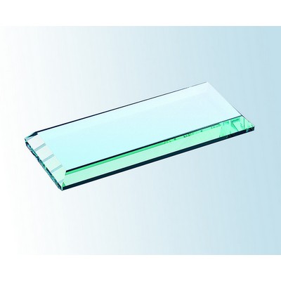 Slant Edge Jade Glass Base, 9"x3"